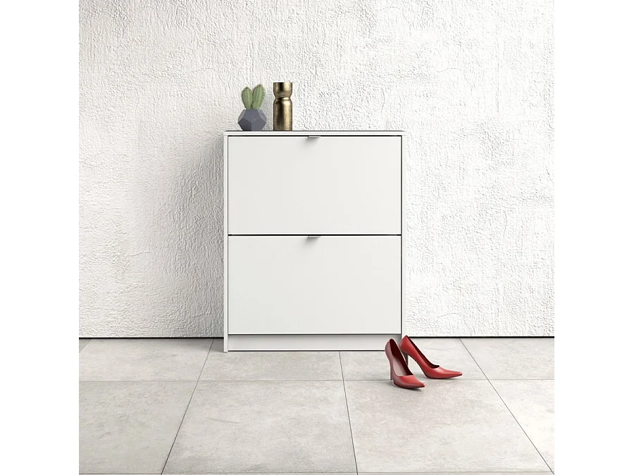 Shane Armoire à chaussures, 2 casiers, 2R, blanc.