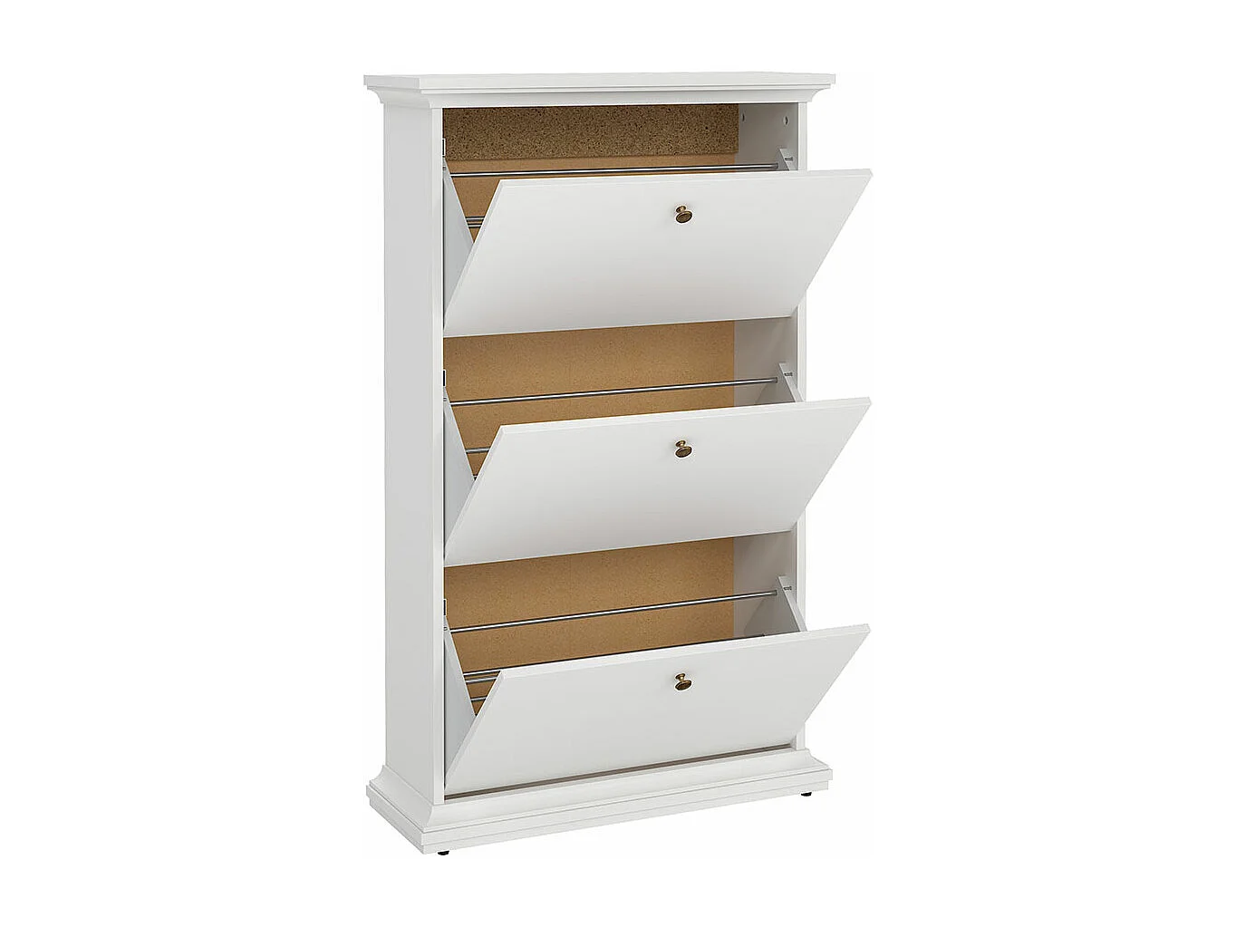 Venedig Armoire à chaussures avec 3 casiers blancs.