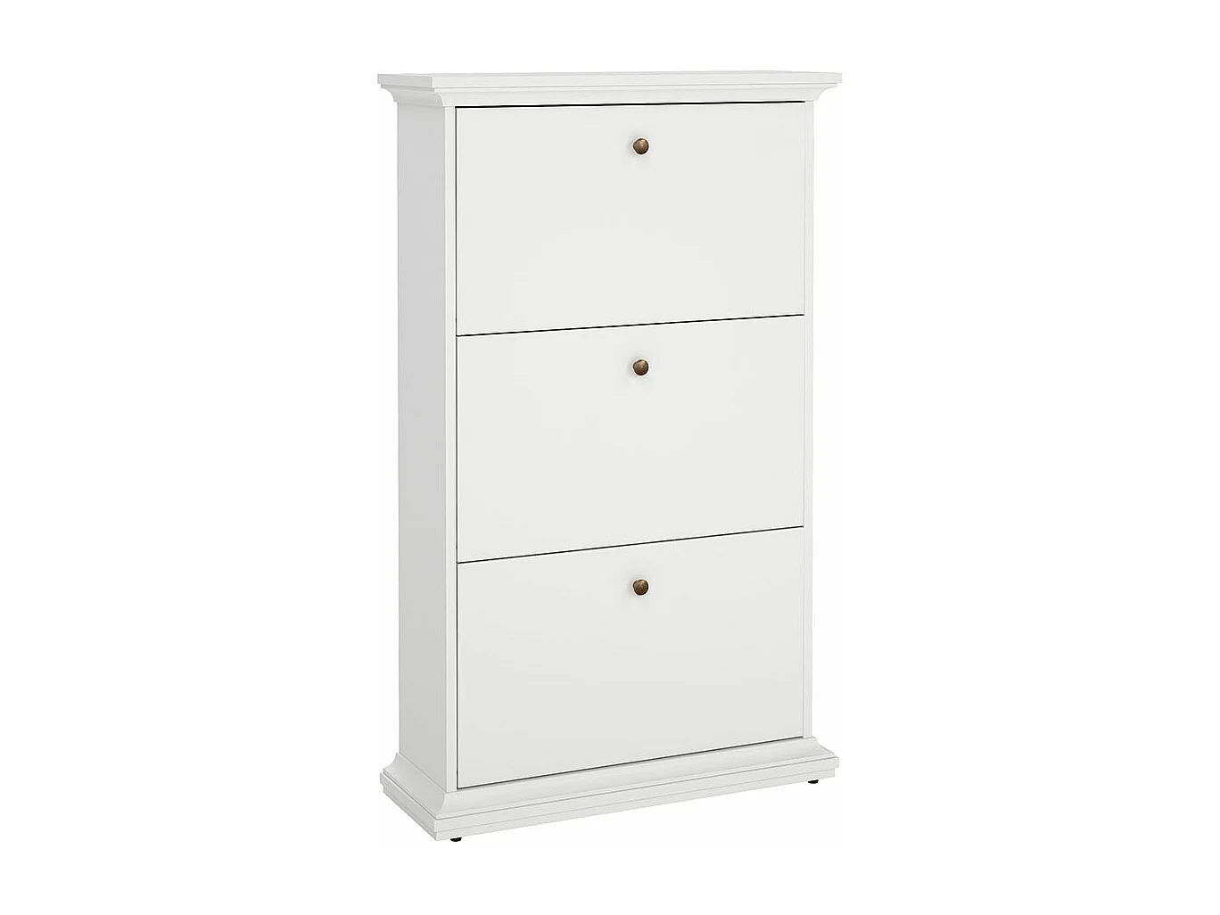 Venedig Armoire à chaussures avec 3 casiers blancs.