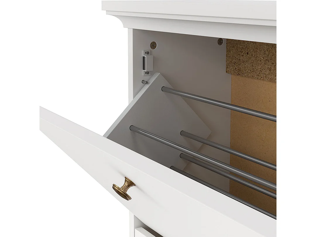 Venedig Armoire à chaussures avec 3 casiers blancs.