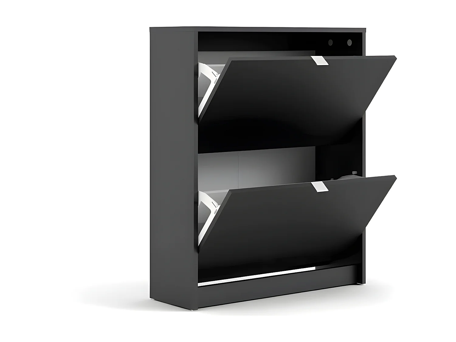 Shane Schuhschrank 2 Klapptüren 2R schwarz matt.