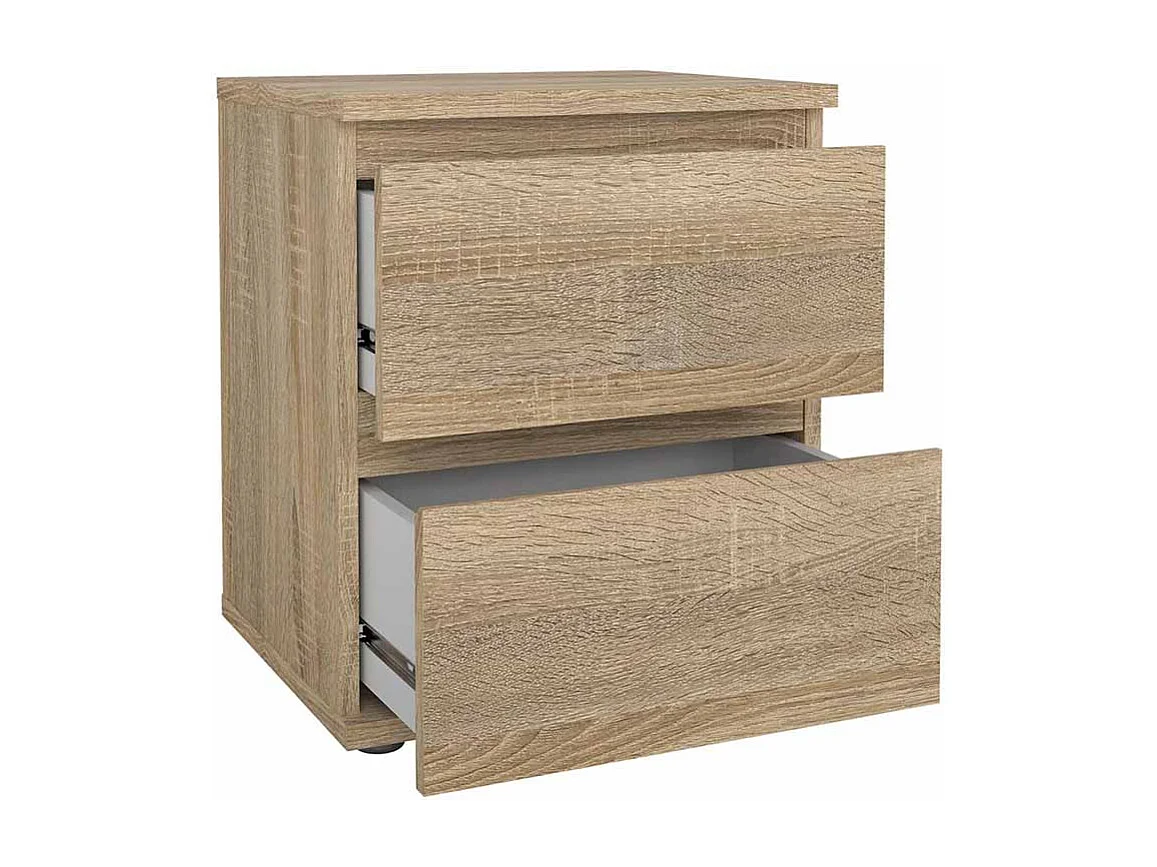 Nora Nachttisch 2 Schubladen. Eiche Dekor.