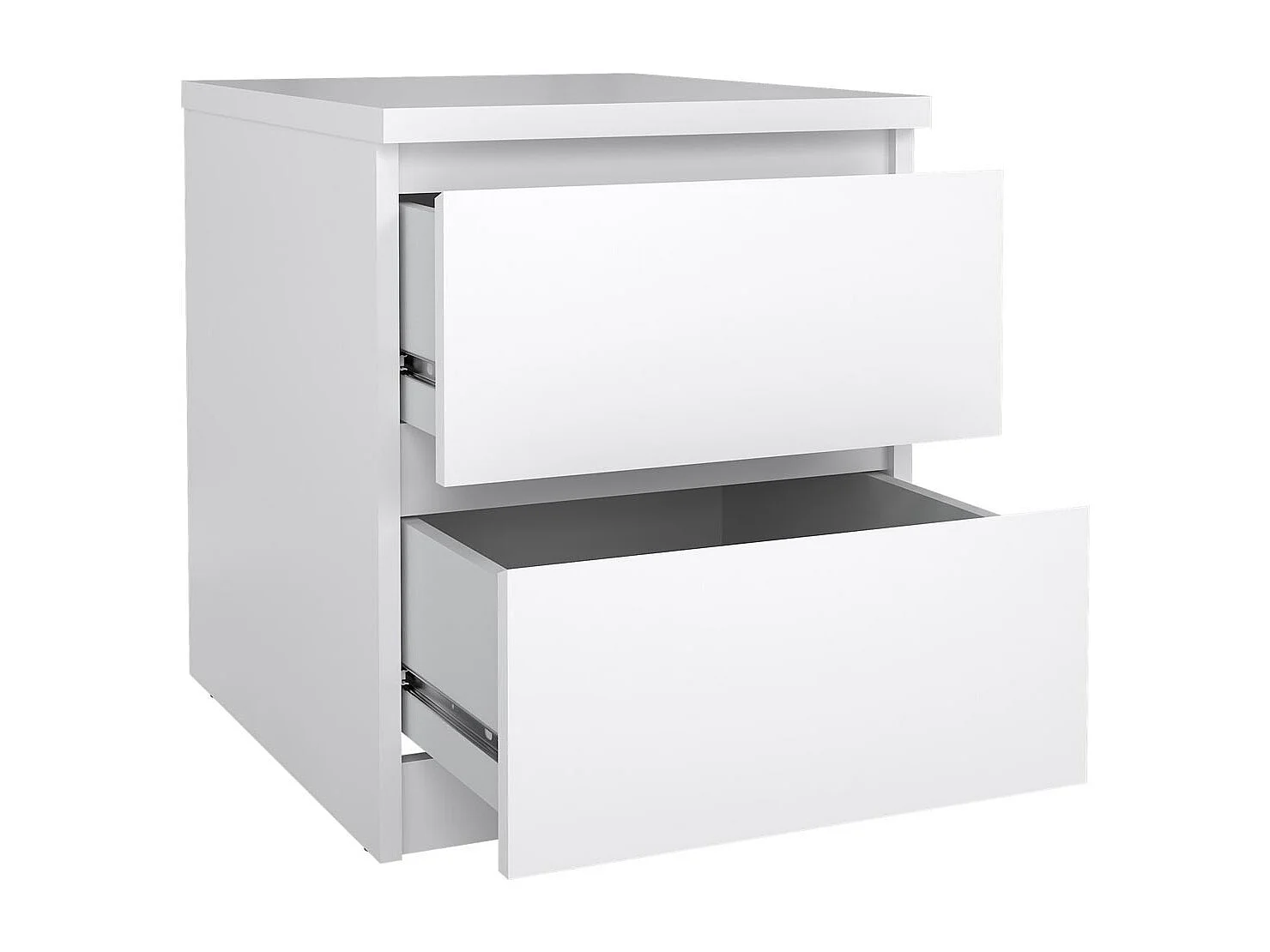 Nada Nachttisch 2 Schubladen weiss hochglanz.