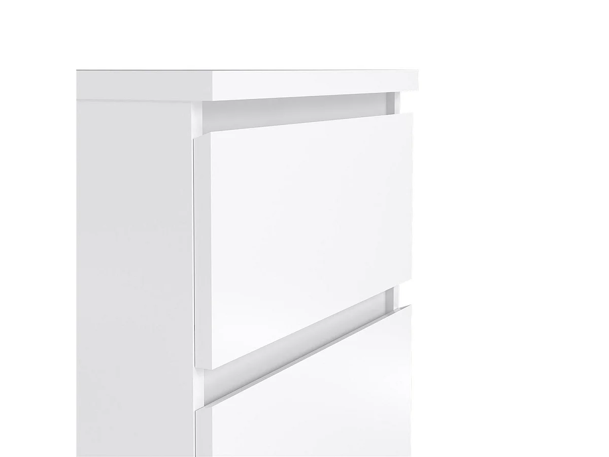 Nada Nachttisch 2 Schubladen weiss hochglanz.