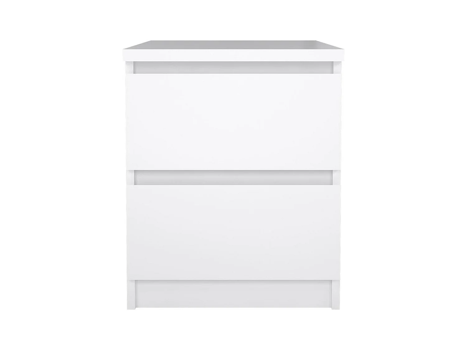 Nada Table de chevet à 2 tiroirs, blanc brillant.