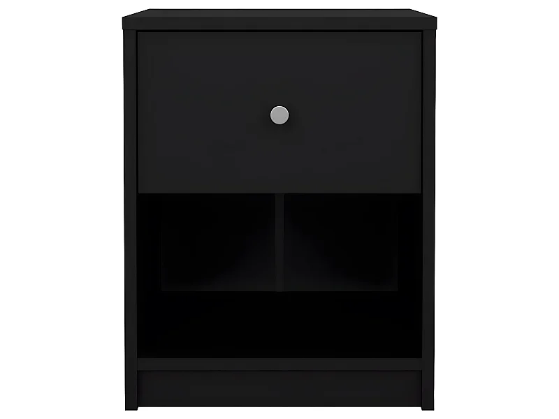 Comodino Maria 1 cassetto e 1 scomparto nero.