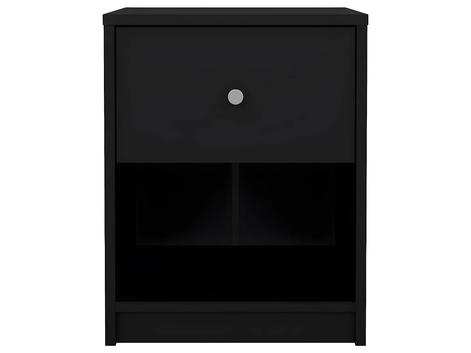 Maria Table de chevet à 1 tiroir et 1 espace ouvert, noir.
