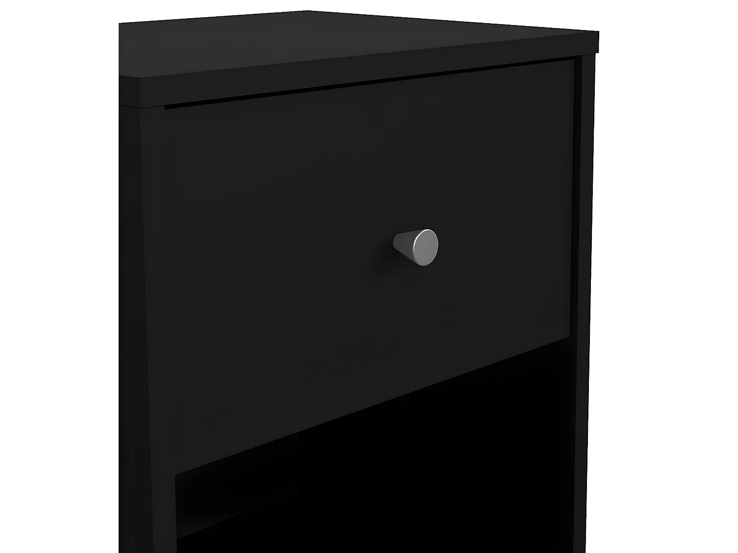 Maria Nachttisch 1 Schublade und 1 Raum schwarz.