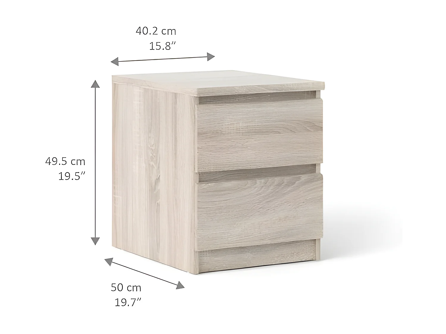 Nada nachtkastje 2 lades truffelkleur.