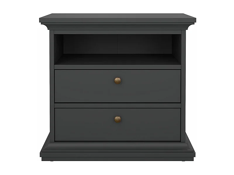 Venedig Nachttisch breite 2 Schubladen und 1 Raum matt grau.