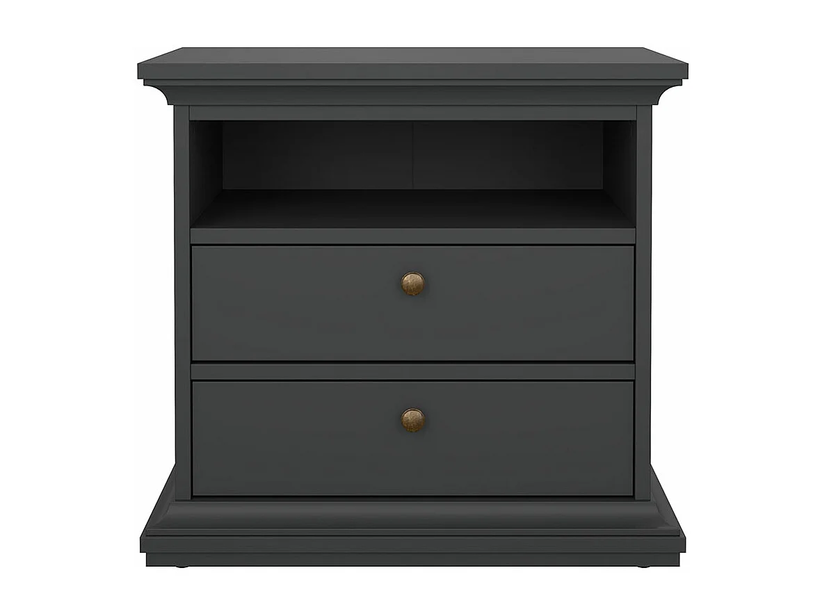 Venedig Nachttisch breite 2 Schubladen und 1 Raum matt grau.