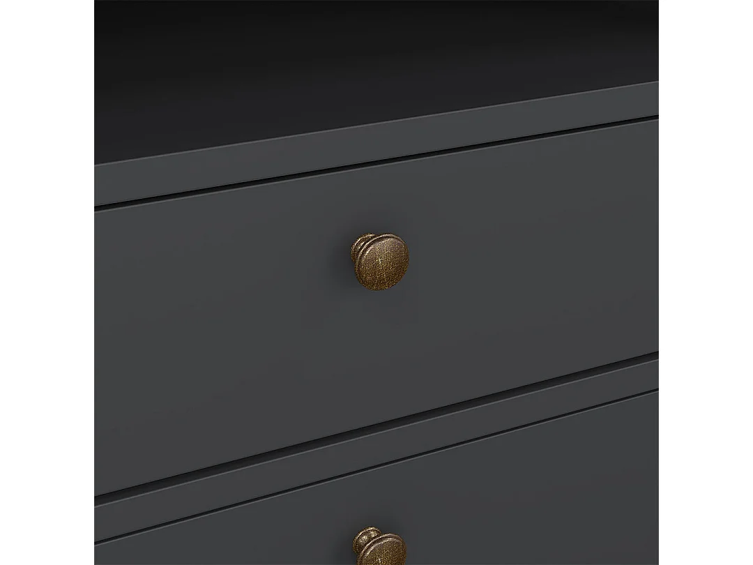 Venedig Table de chevet large, 2 tiroirs et 1 pièce, gris mat.