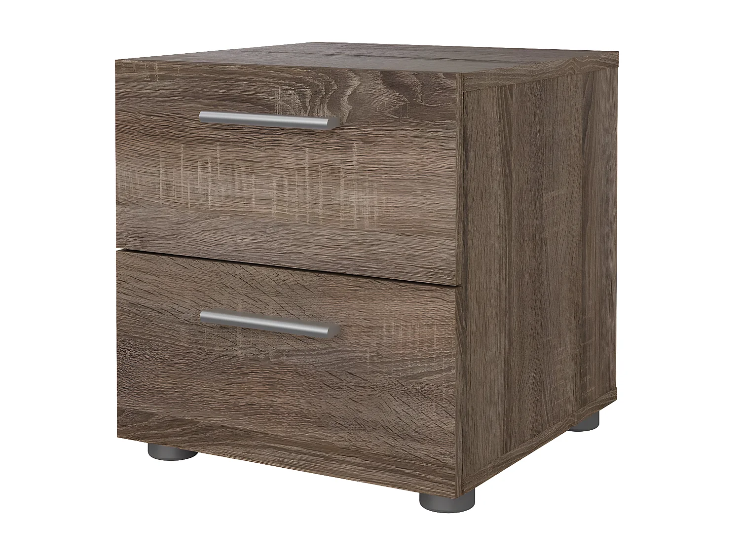 Petra Table de chevet à 2 tiroirs, coloris chêne truffe.