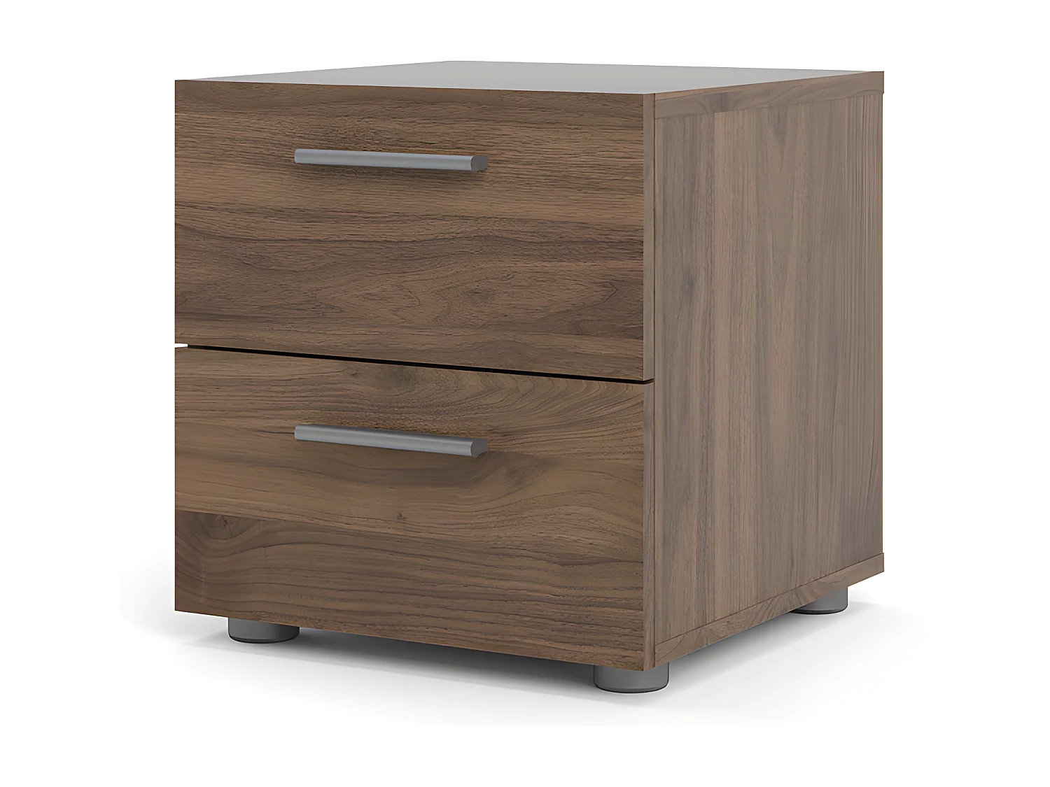 Petra Nachttisch mit 2 Schubladen, walnuss dekor.