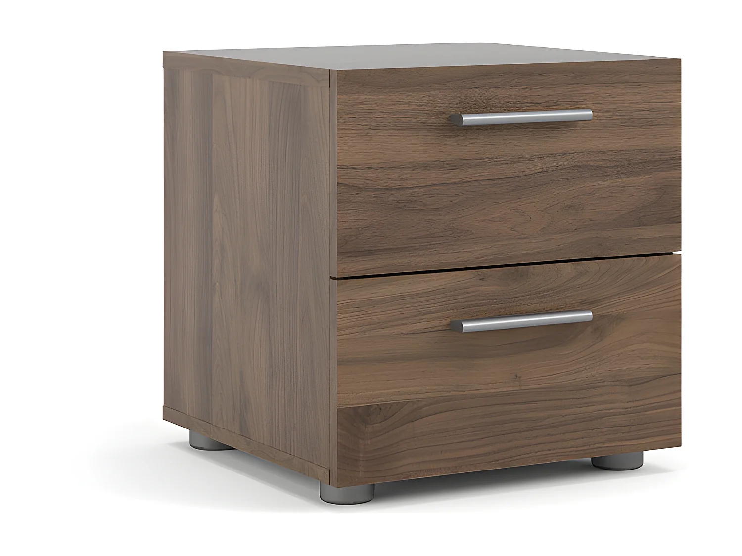 Petra Nachttisch mit 2 Schubladen, walnuss dekor.