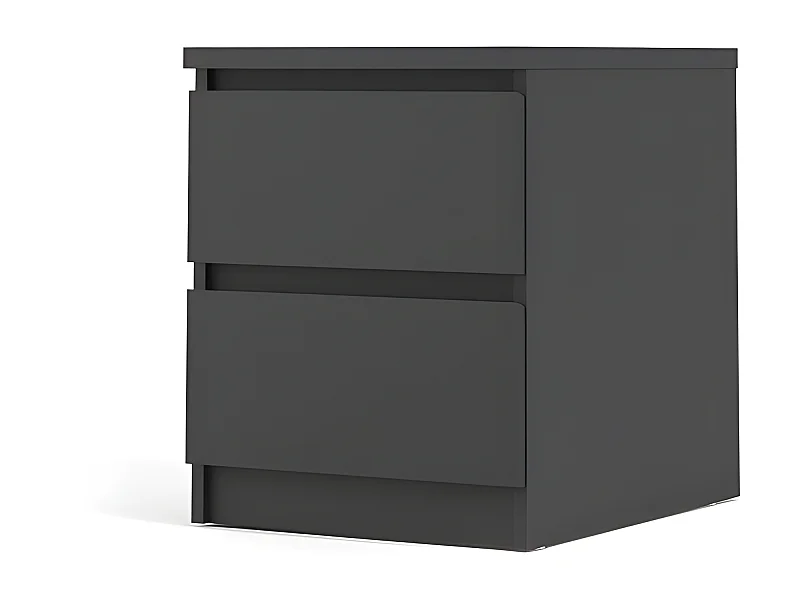 Comodino Nada 2 cassetti nero opaco.