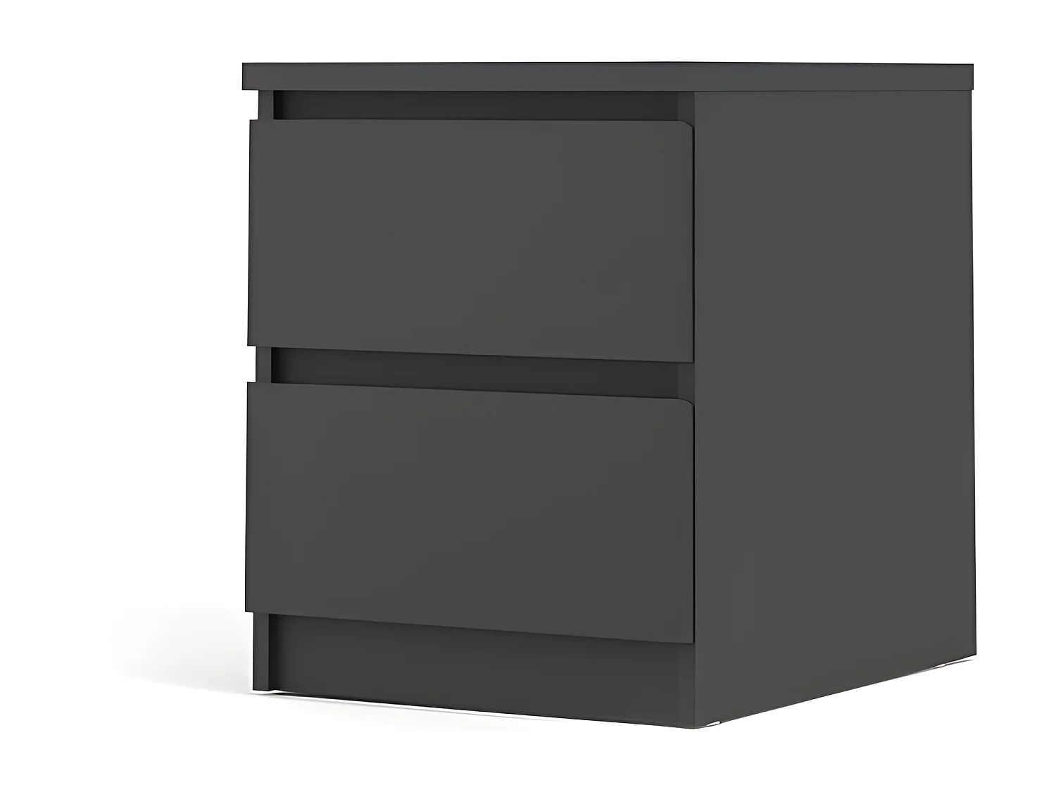 Nada Nachttisch 2 Schubladen mattschwarz.