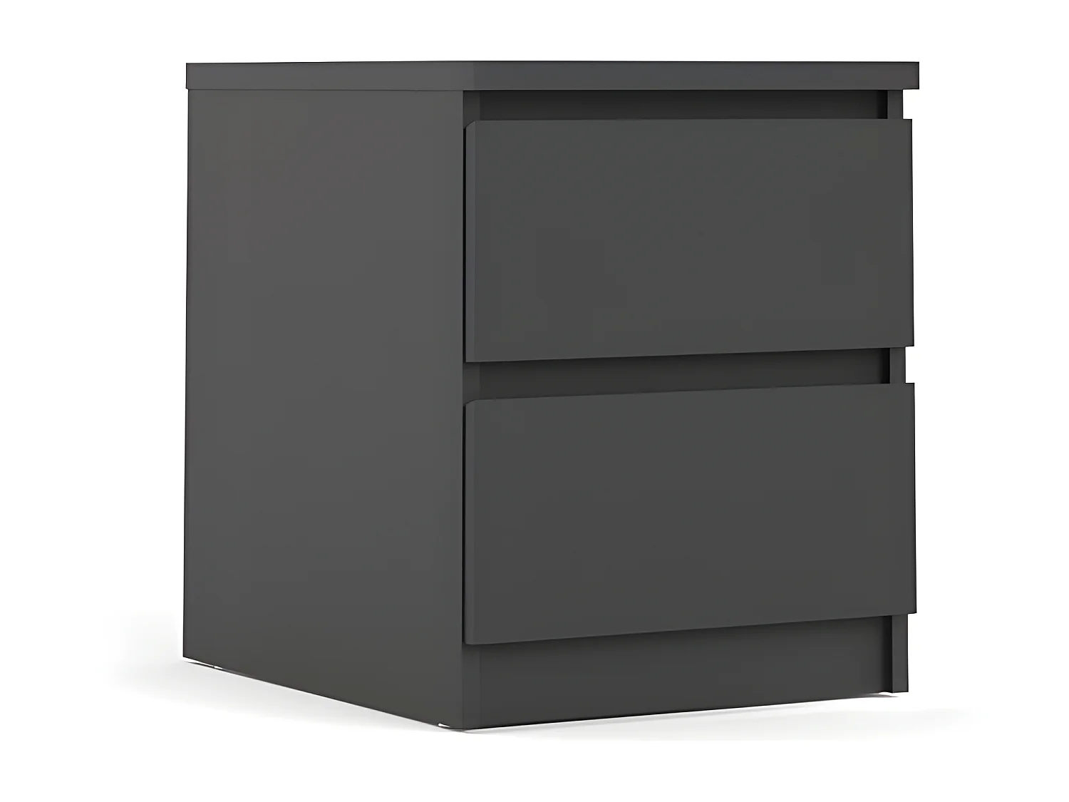 Nada Table de chevet à 2 tiroirs, noir mat.