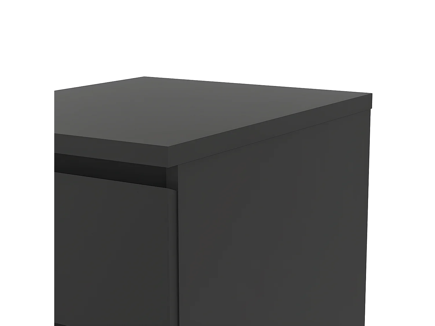 Nada Table de chevet à 2 tiroirs, noir mat.