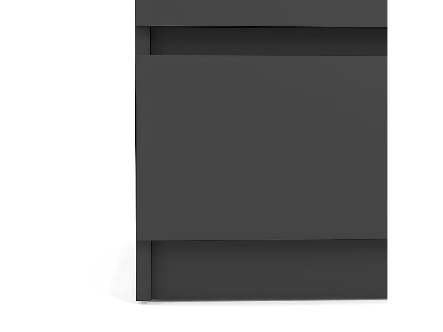 Nada Table de chevet à 2 tiroirs, noir mat.