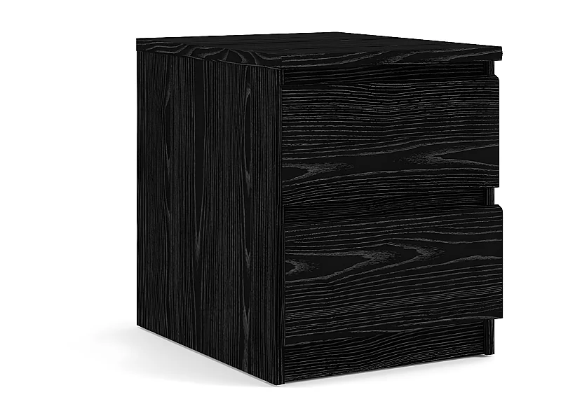 Nada Table de chevet à 2 tiroirs, en frêne, noir.