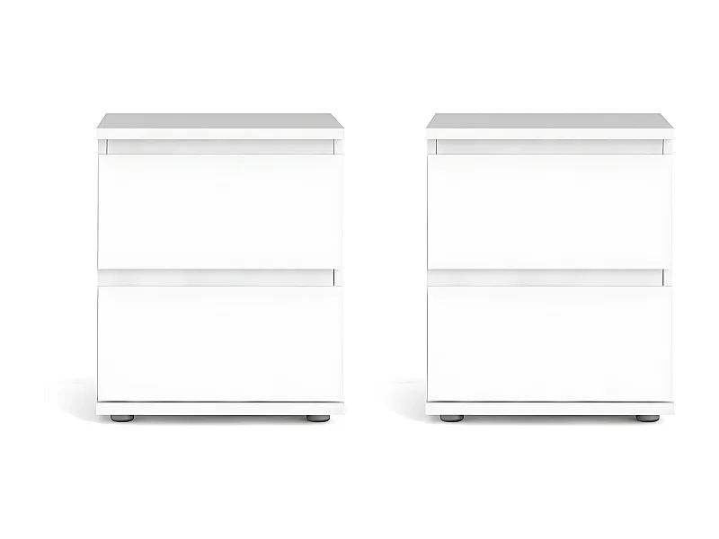 Comodino Mia 2 pz. larghezza 40 cm, altezza 48 cm, profondità 34 cm bianco.