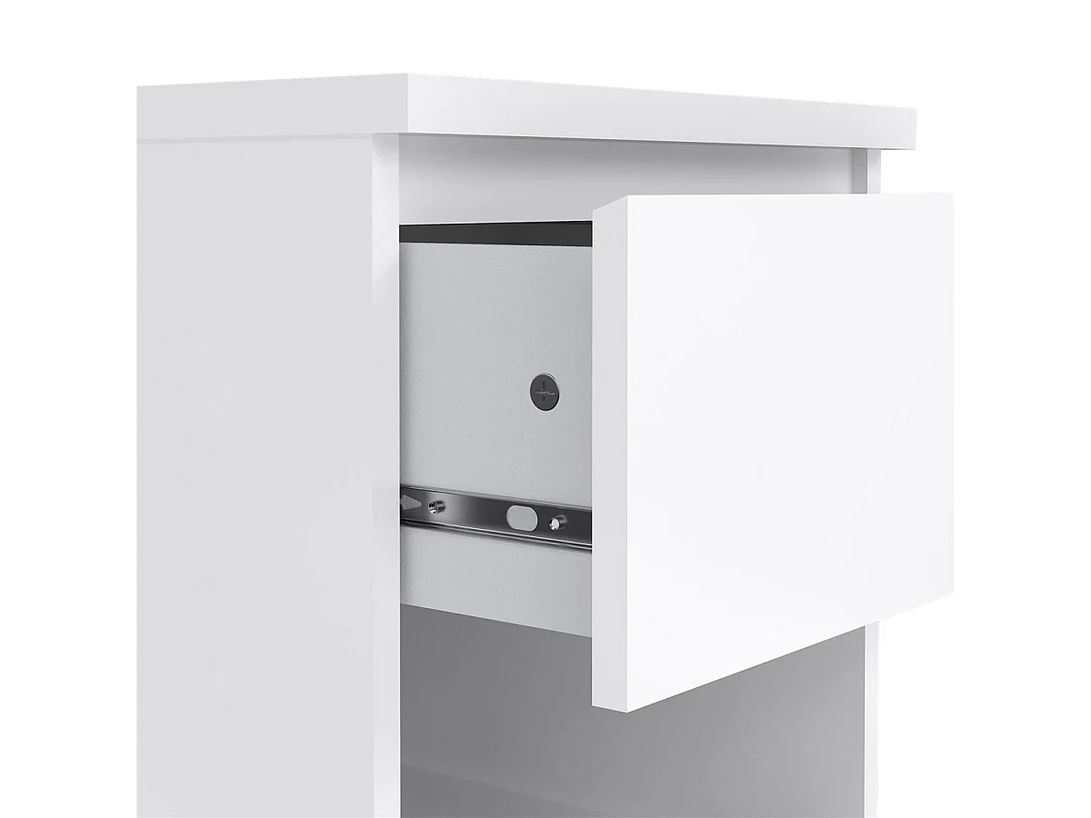 Nada Nachttisch 1 Schublade und 1 Ablagen weiss hochglanz.