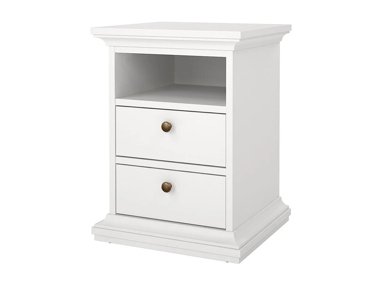 Venedig Nachttisch Breite 43 cm, Höhe 58 cm weiss.