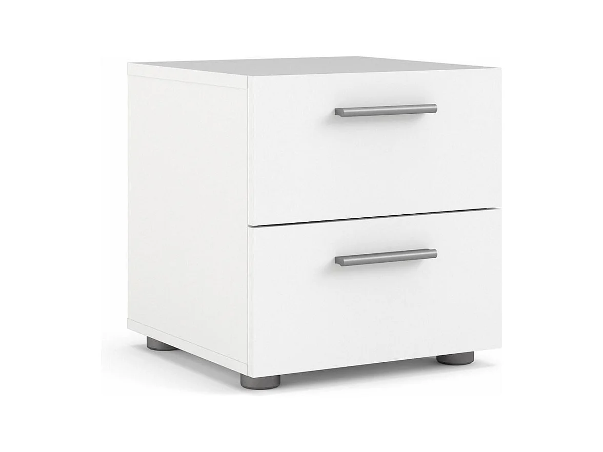 Pepe 2x table de nuit, largeur 40 cm, hauteur 42 cm, blanc.
