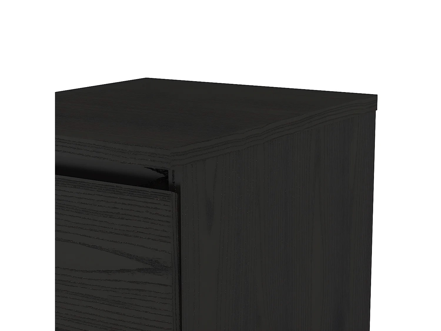 Nada Table de chevet à 2 tiroirs, en frêne, noir.