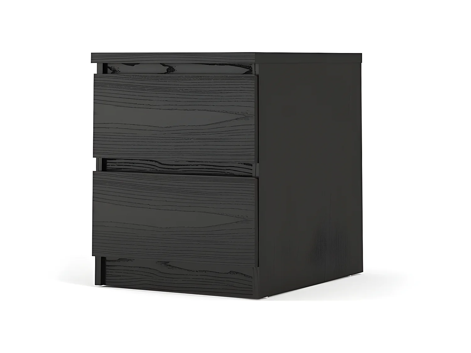 Comodino Nada 2 cassetti frassino nero.
