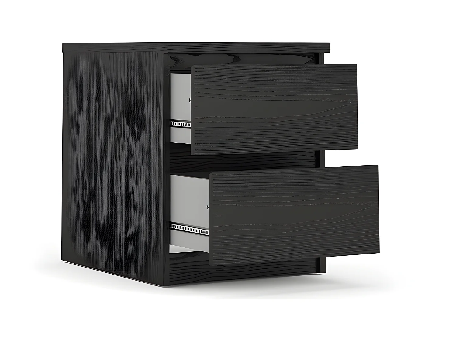 Nada nachtkastje 2 lades zwart essen.