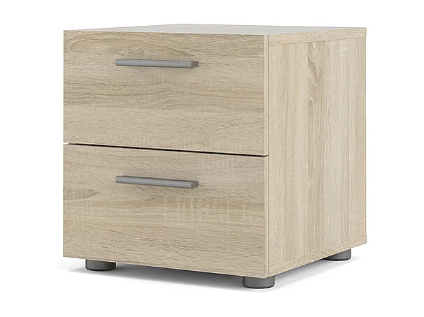Petra Table de chevet à 2 tiroirs, imitation chêne.