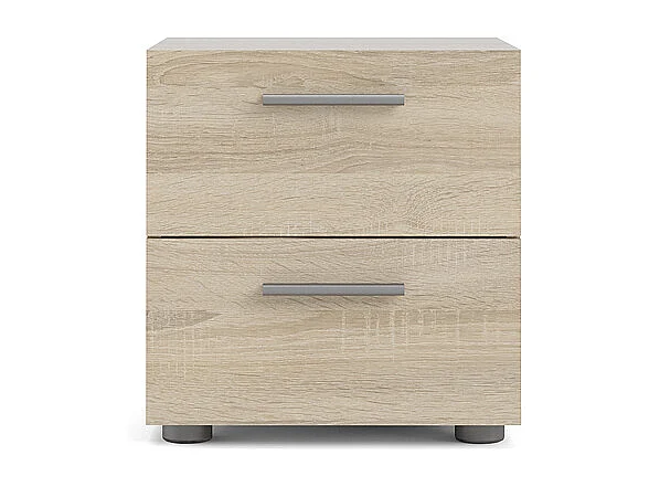 Petra Table de chevet à 2 tiroirs, imitation chêne.