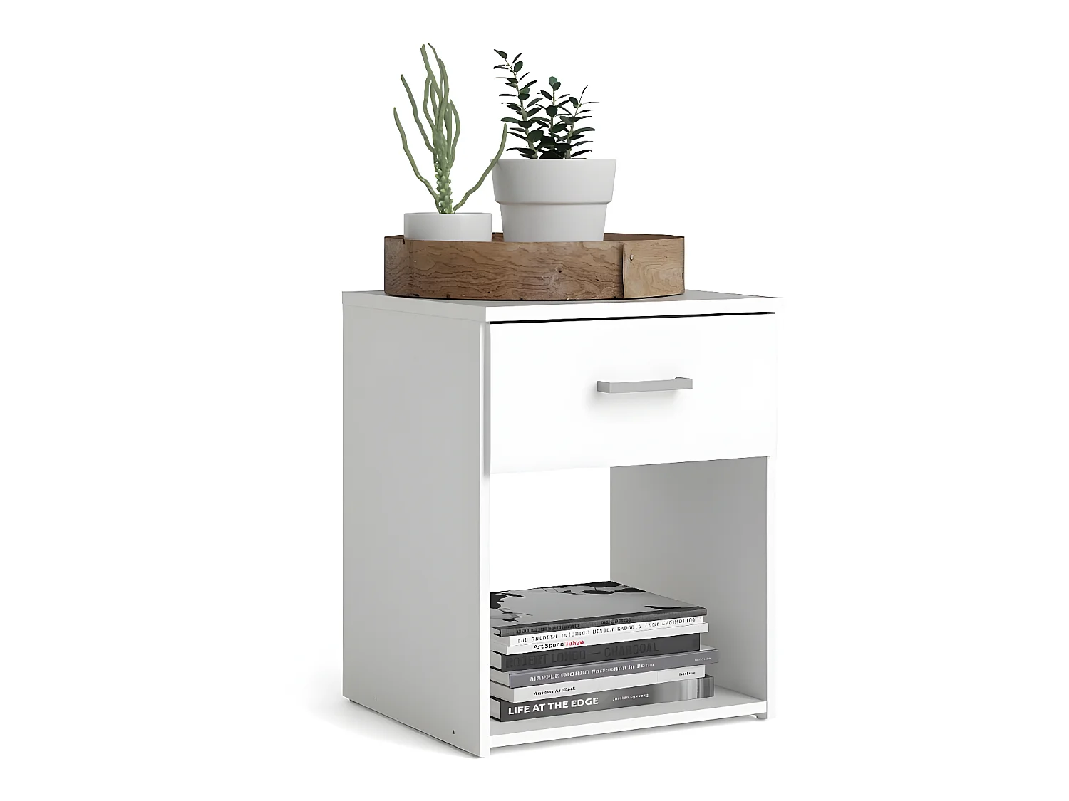 Spell nachtkastje 1 lade en 1 plank wit.