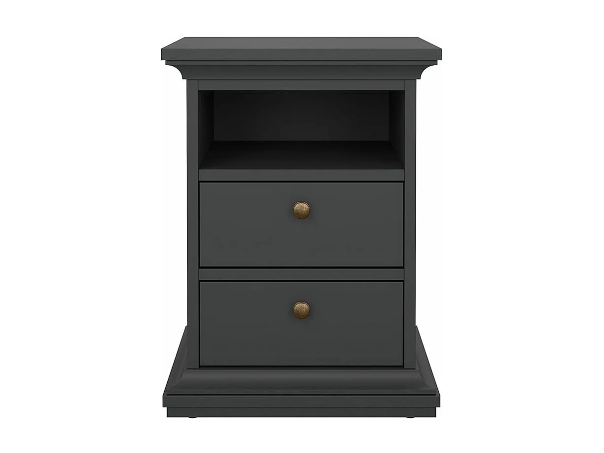 Venedig Nachttisch schmale 2 Schubladen und 1 Raum matt grau.