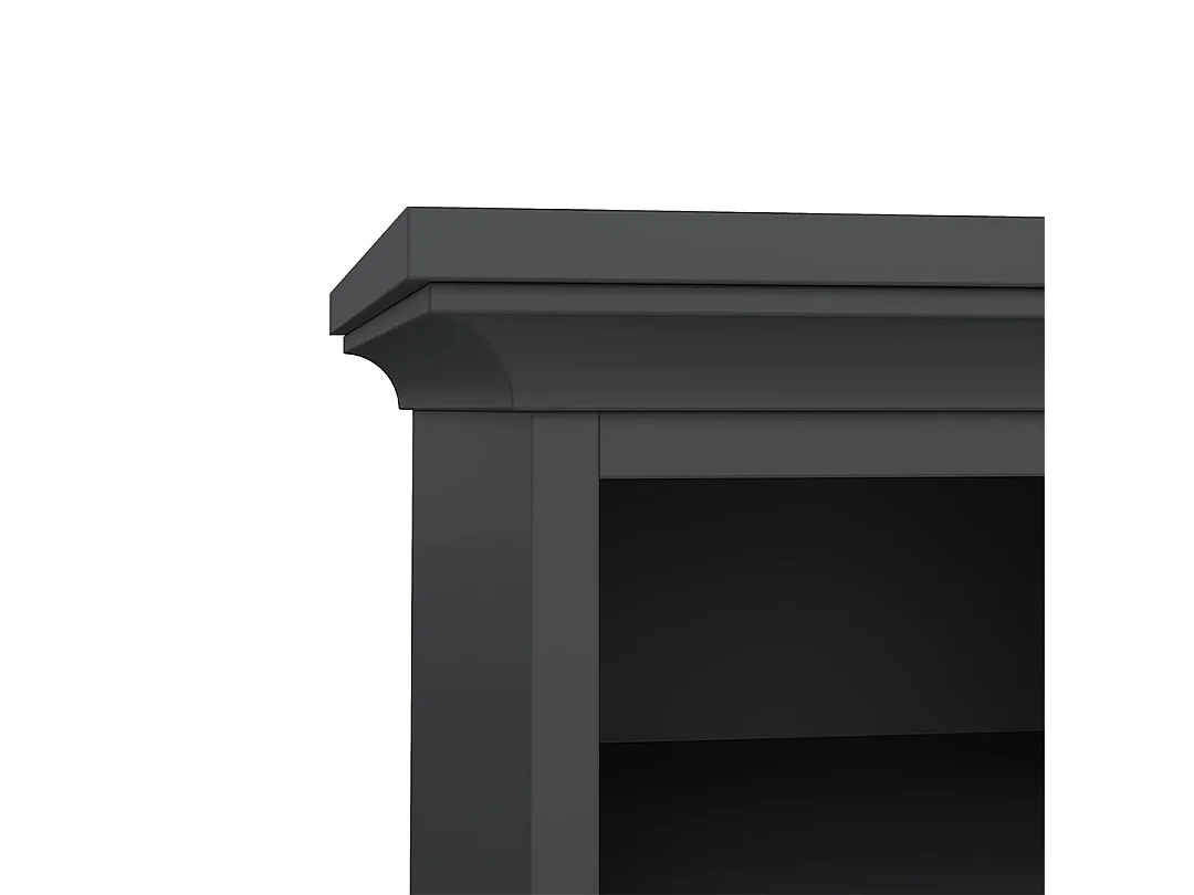 Venedig Table de chevet étroite 2 tiroirs et 1 espace de rangement, gris mat.