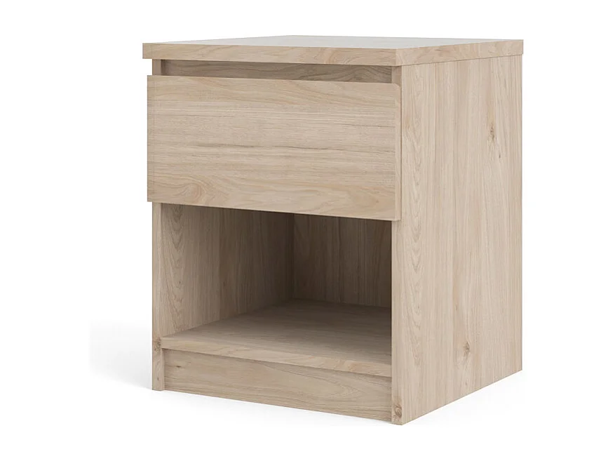 Nada Table de chevet à 1 tiroir, imitation chêne Hickory.
