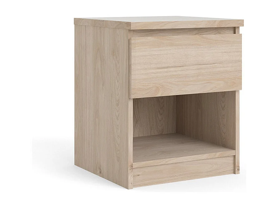 Nada Table de chevet à 1 tiroir, imitation chêne Hickory.