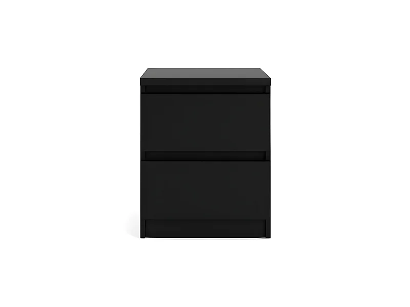 Comodino Nada con 2 cassetti nero opaco.