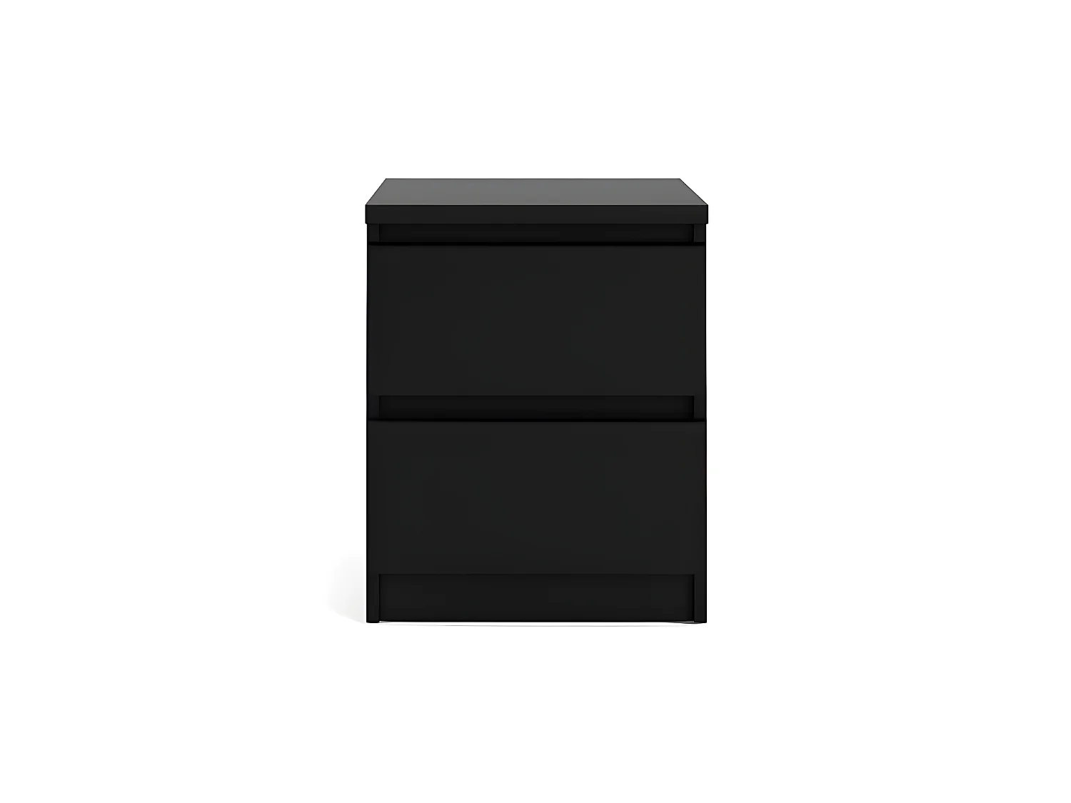 Nada Table de chevet à 2 tiroirs, noir mat.