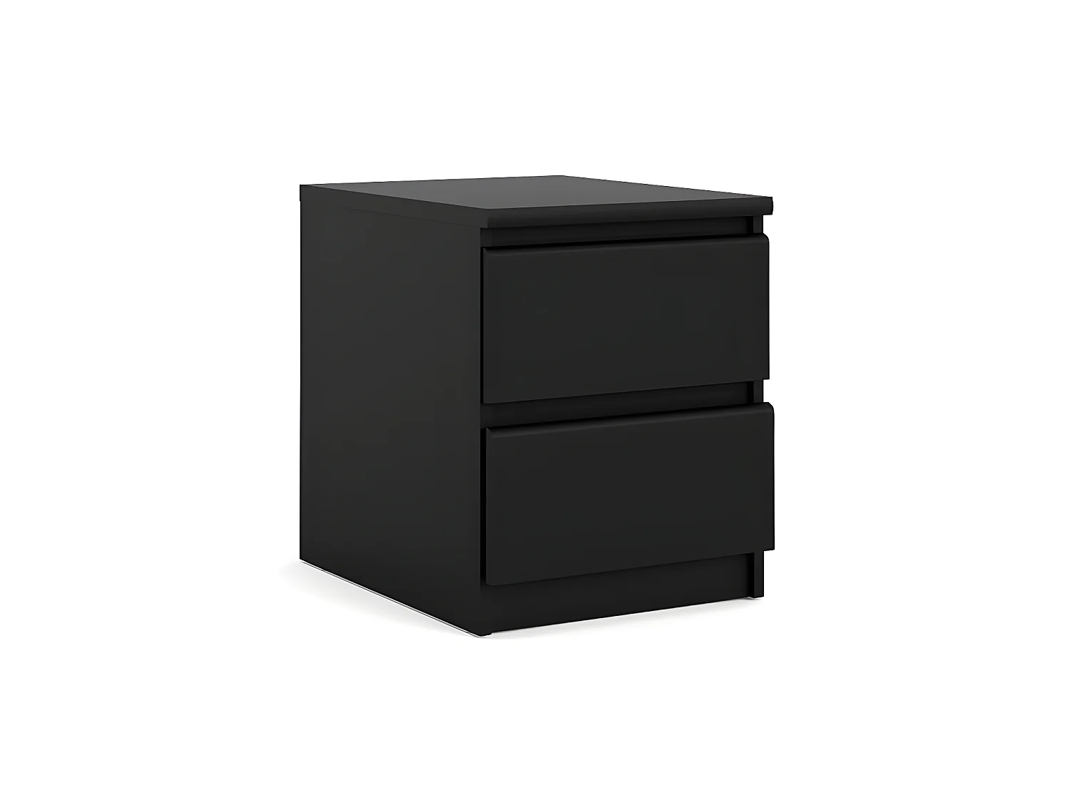 Mesita de noche Nada con 2 cajones negro mate.