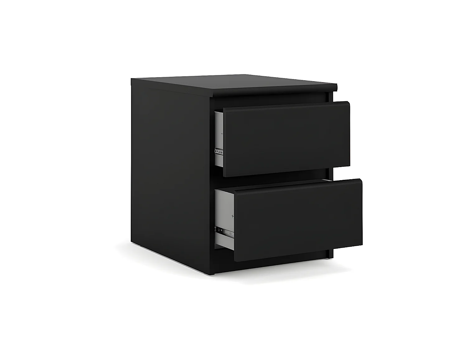 Mesita de noche Nada con 2 cajones negro mate.
