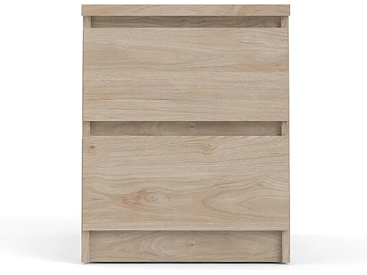 Comodino Nada a 2 cassetti, decoro Hickory.