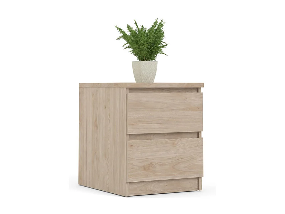 Nada Nachttisch 2 Schubladen Hickory-Dekor.