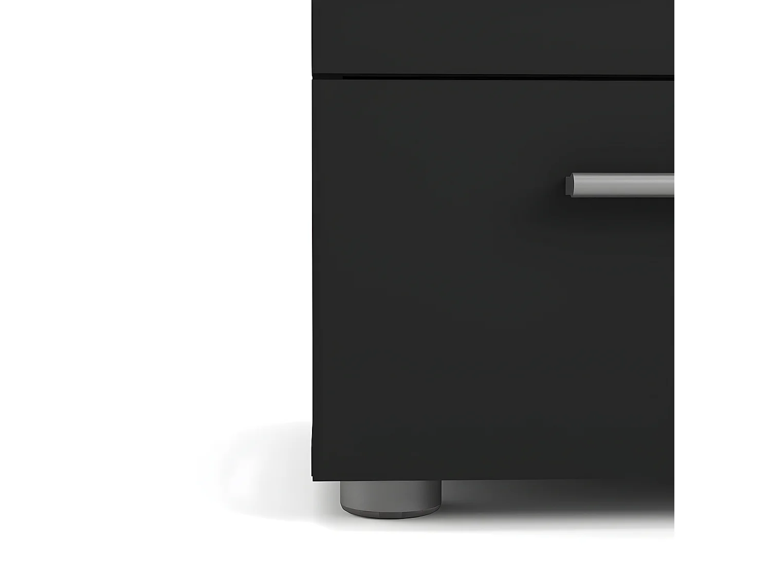 Petra Nachttisch mit 2 Schubladen, mattschwarz.