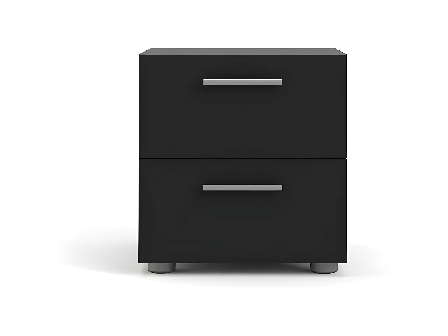 Comodino Petra con 2 cassetti nero opaco.