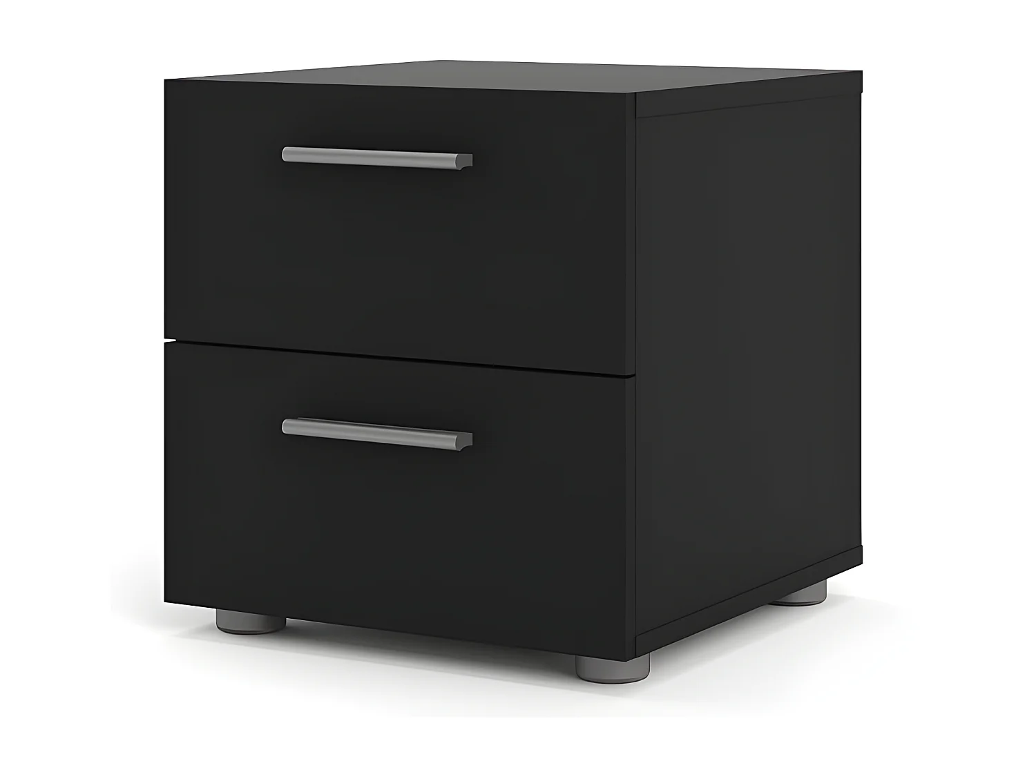 Mesita de noche Petra con 2 cajones negro mate.