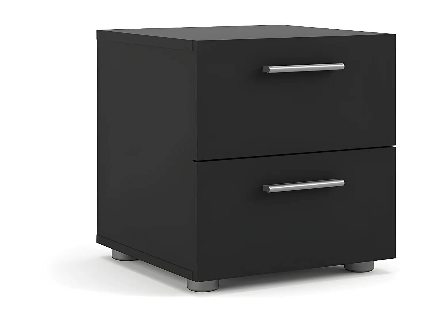 Mesita de noche Petra con 2 cajones negro mate.