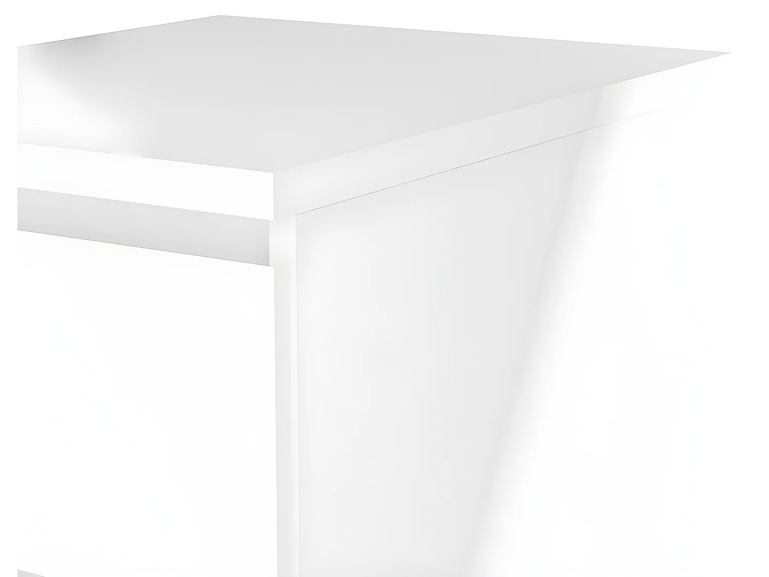 Nada Table de chevet à 2 tiroirs, blanc brillant.